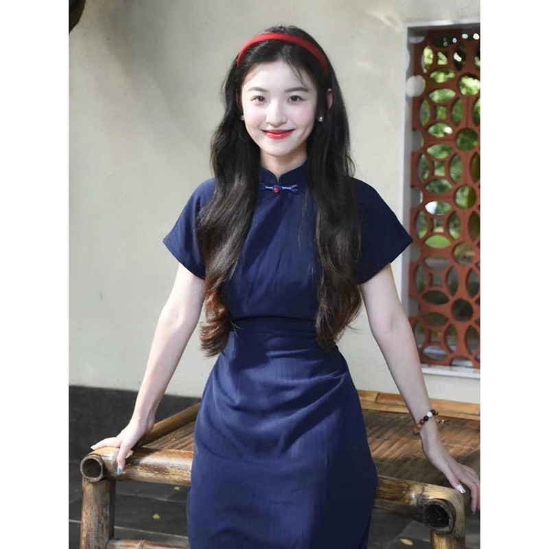 画报夫人新中式国风【北平往事】复古文艺改良旗袍女夏季新短袖连