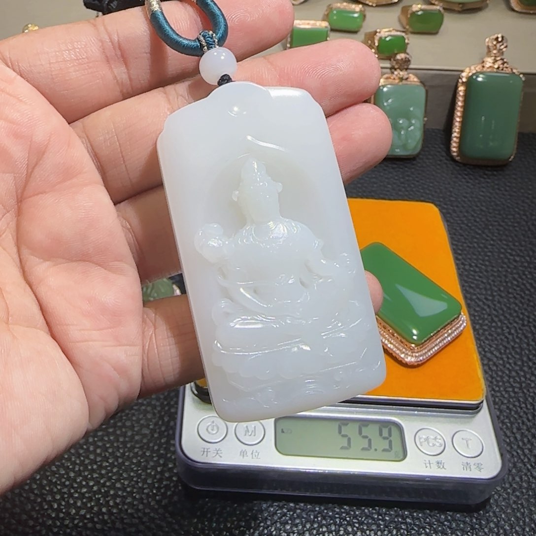 和田玉（白玉）挂件未镶嵌管****呢