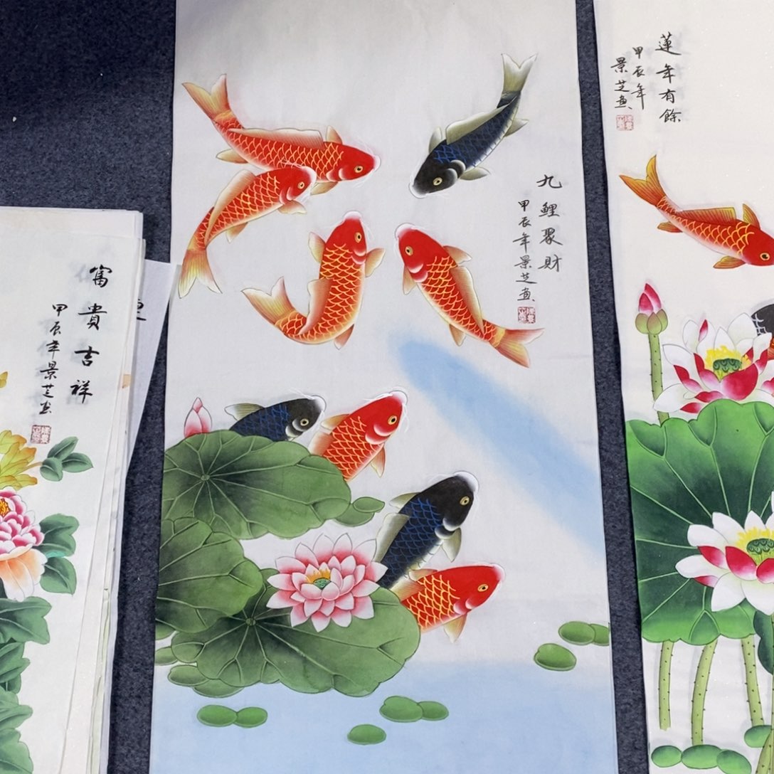 国画尺寸100✖️50工笔手绘国画