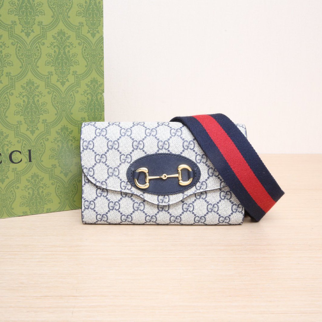 99新 GUCCI/古驰 小花柳 Herbset 1955 马衔扣 横版 woc