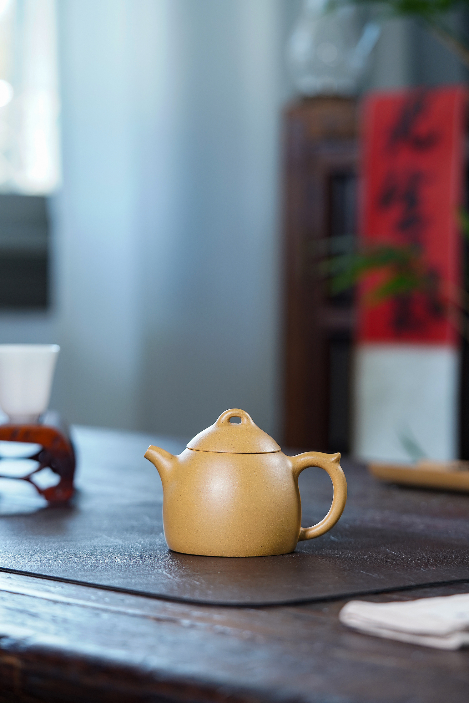 【禅砂居】秦权壶_170cc_本山绿泥_全手工_宜兴原矿紫砂茶壶茶具
