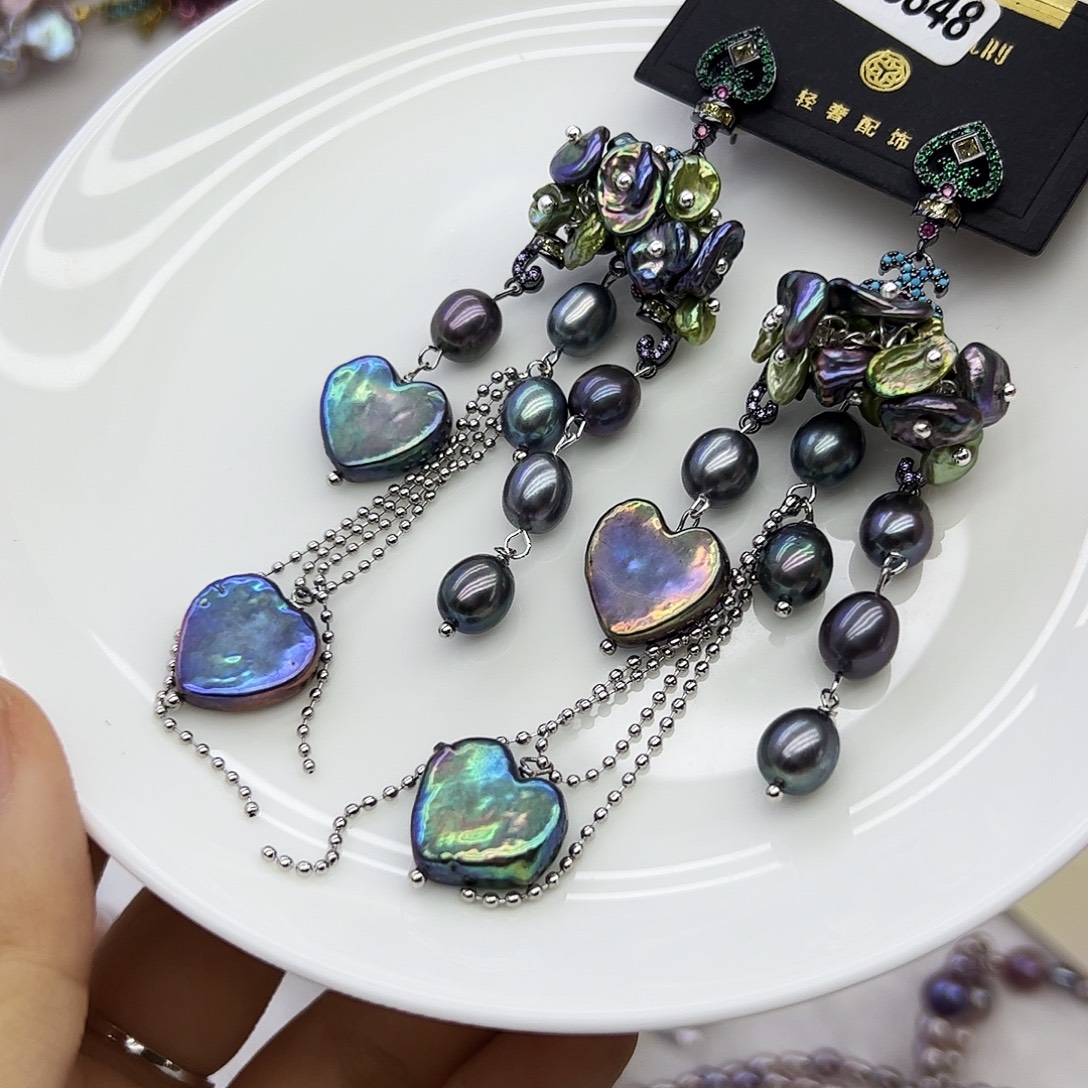 耳饰淡水珍珠银S925镶嵌