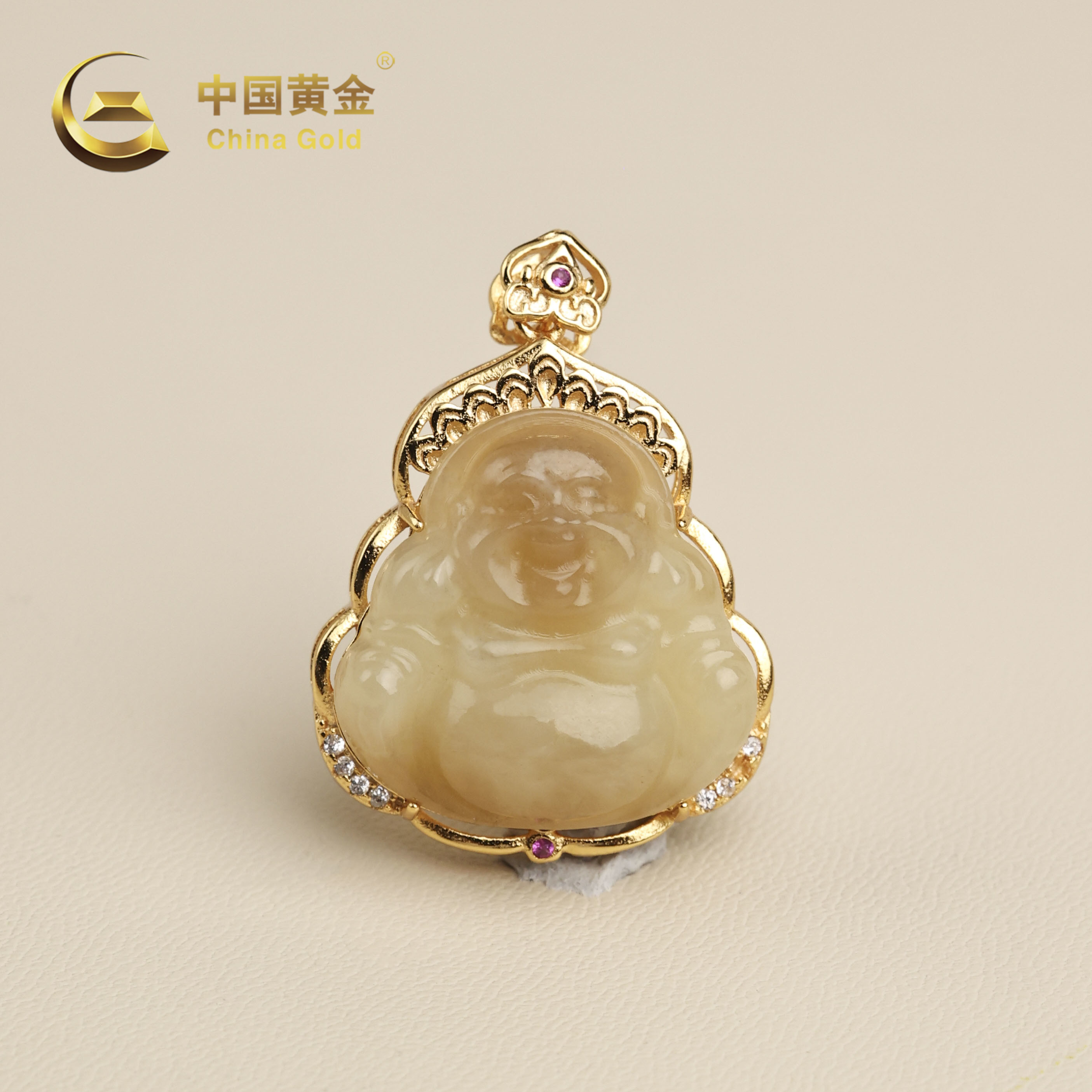  【中国黄金】喜悠 | 和田玉*吊坠*S925银镶嵌-D8784-臻