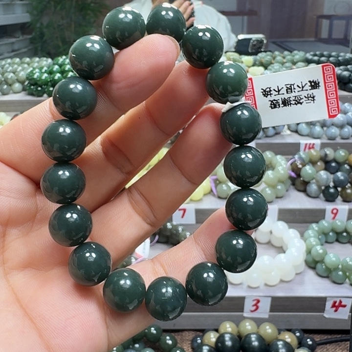 未镶嵌手链和田玉新疆且末蓝卡12
