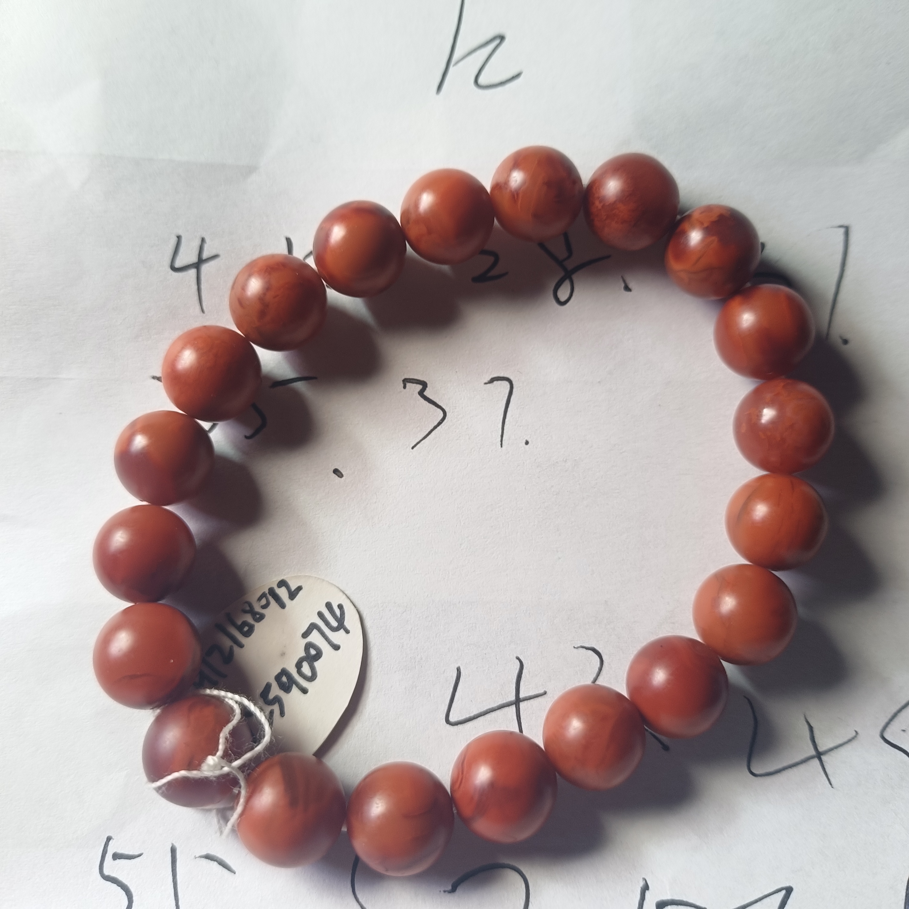 川料南红玛瑙手工打磨手串尺寸10毫米左右，无裂