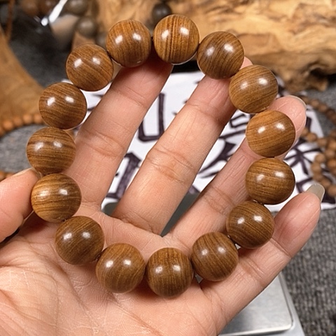 檀香木手串/手链老山檀香黑肉虎纹1.5沉水