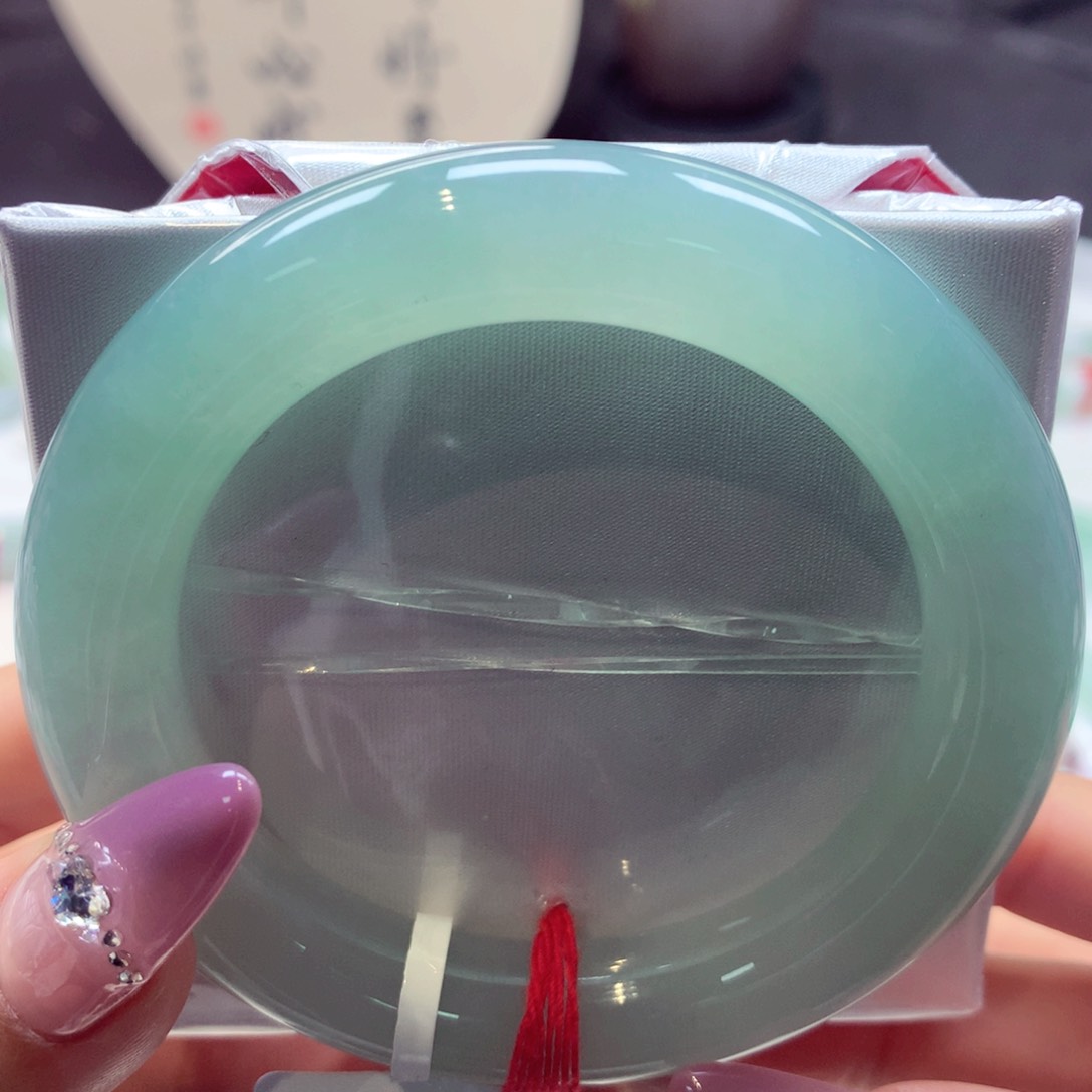 翡翠手镯未镶嵌圆条2号66