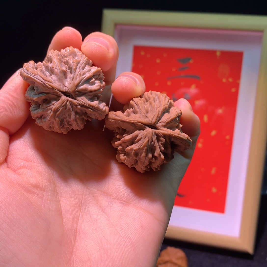 1***-文玩核桃把件三核印象麦虎38