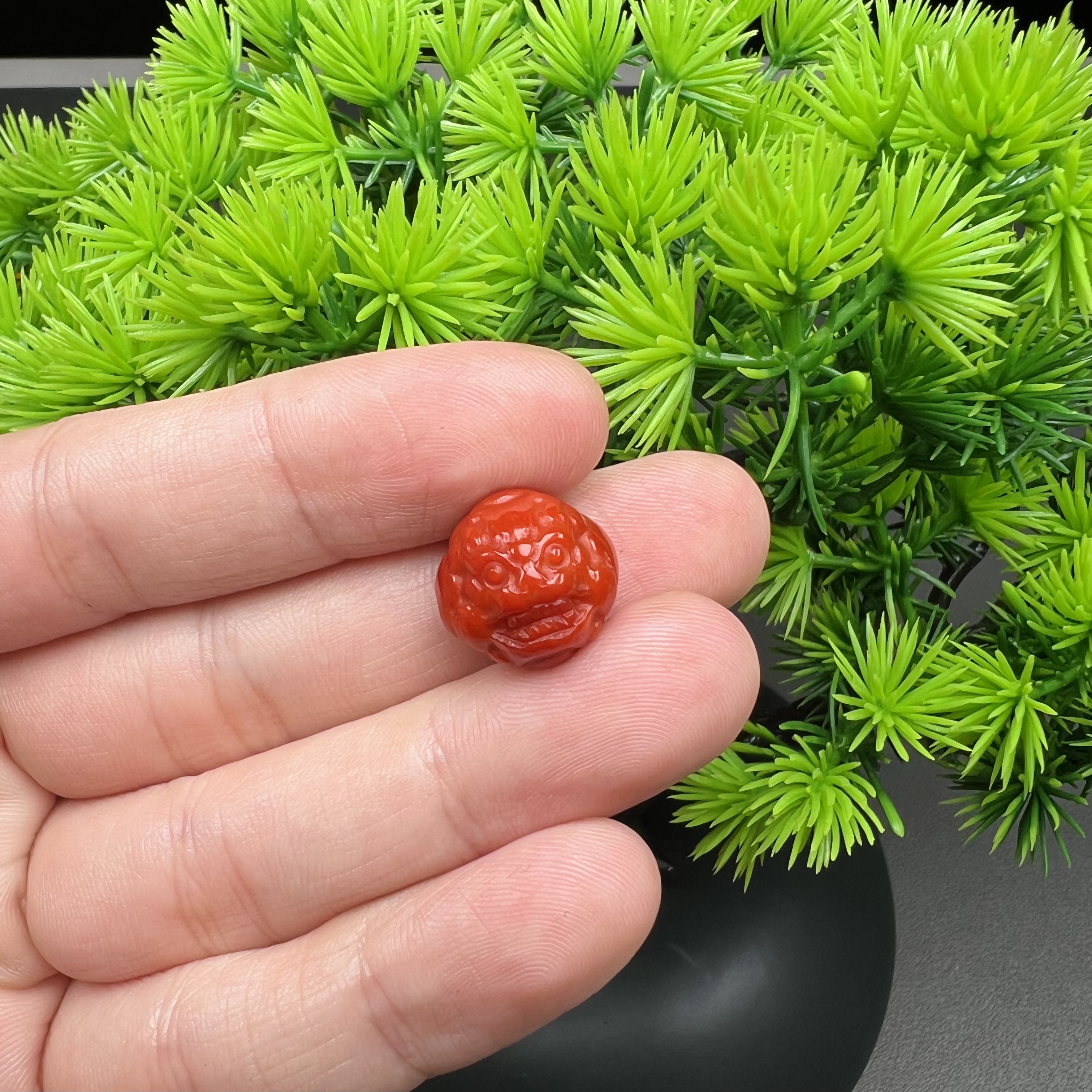 天然无优化南红玛瑙文玩配饰配珠DIY满色肉貔貅珠卡13mm多样性发