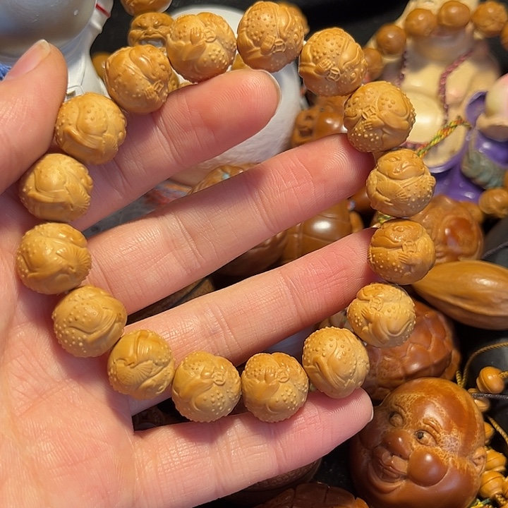 橄榄核手串/手链猴头金蟾扇子