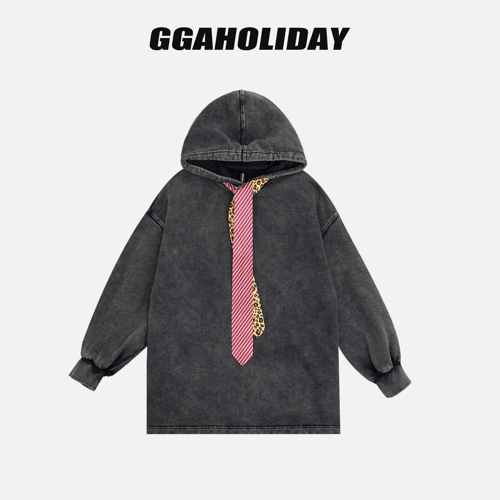 【上新】GGAHOLIDAY美式连帽宽松复古水洗高街潮流加绒卫衣-154231