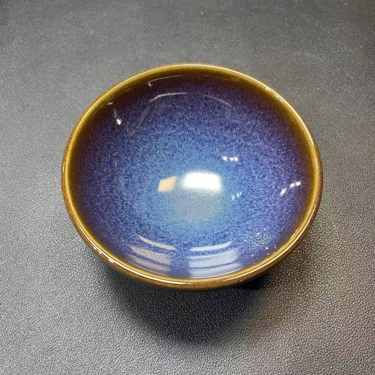 {盏皇茶器}回蓝平口全品建盏高端主人杯