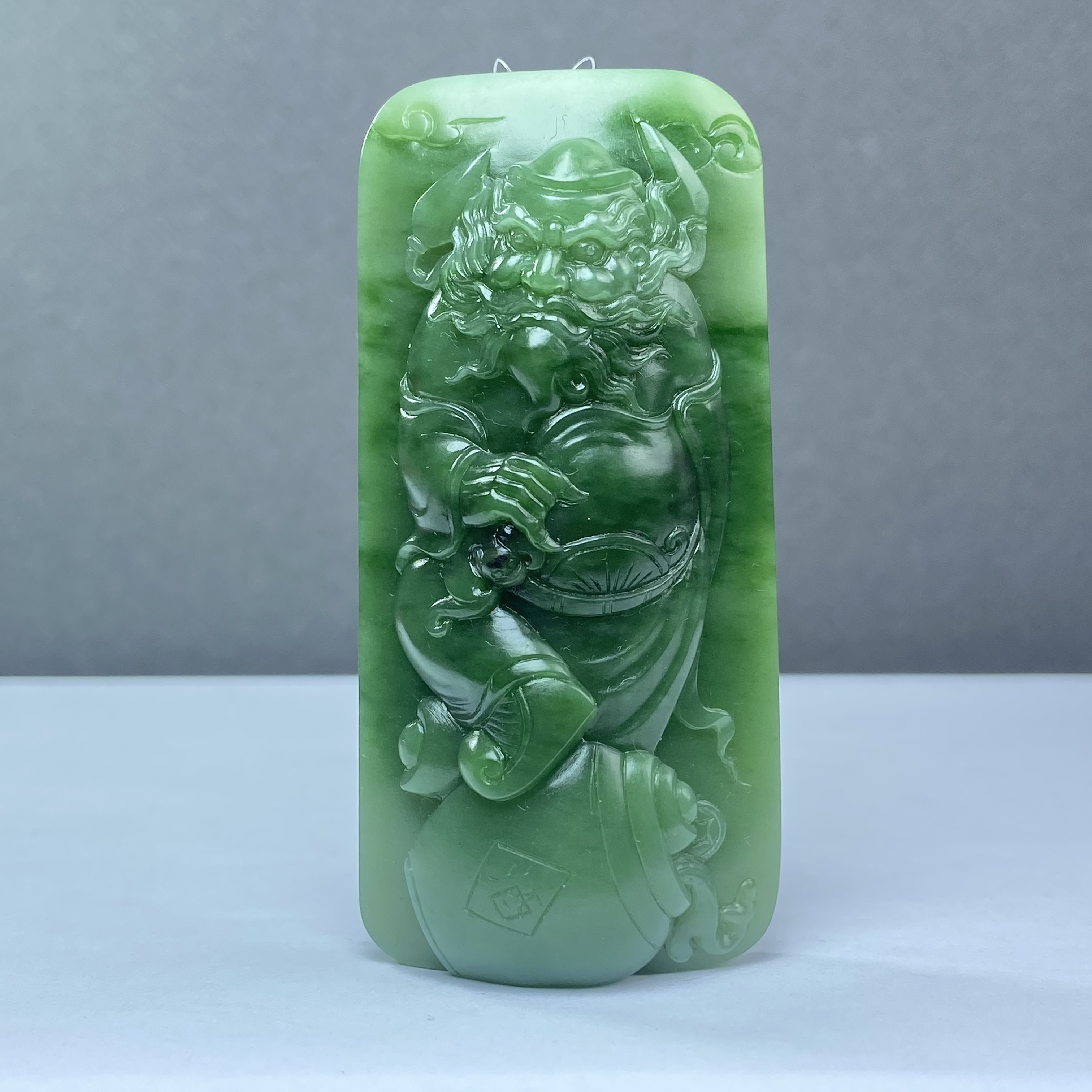 YW4035L 和田玉碧海钟馗无量