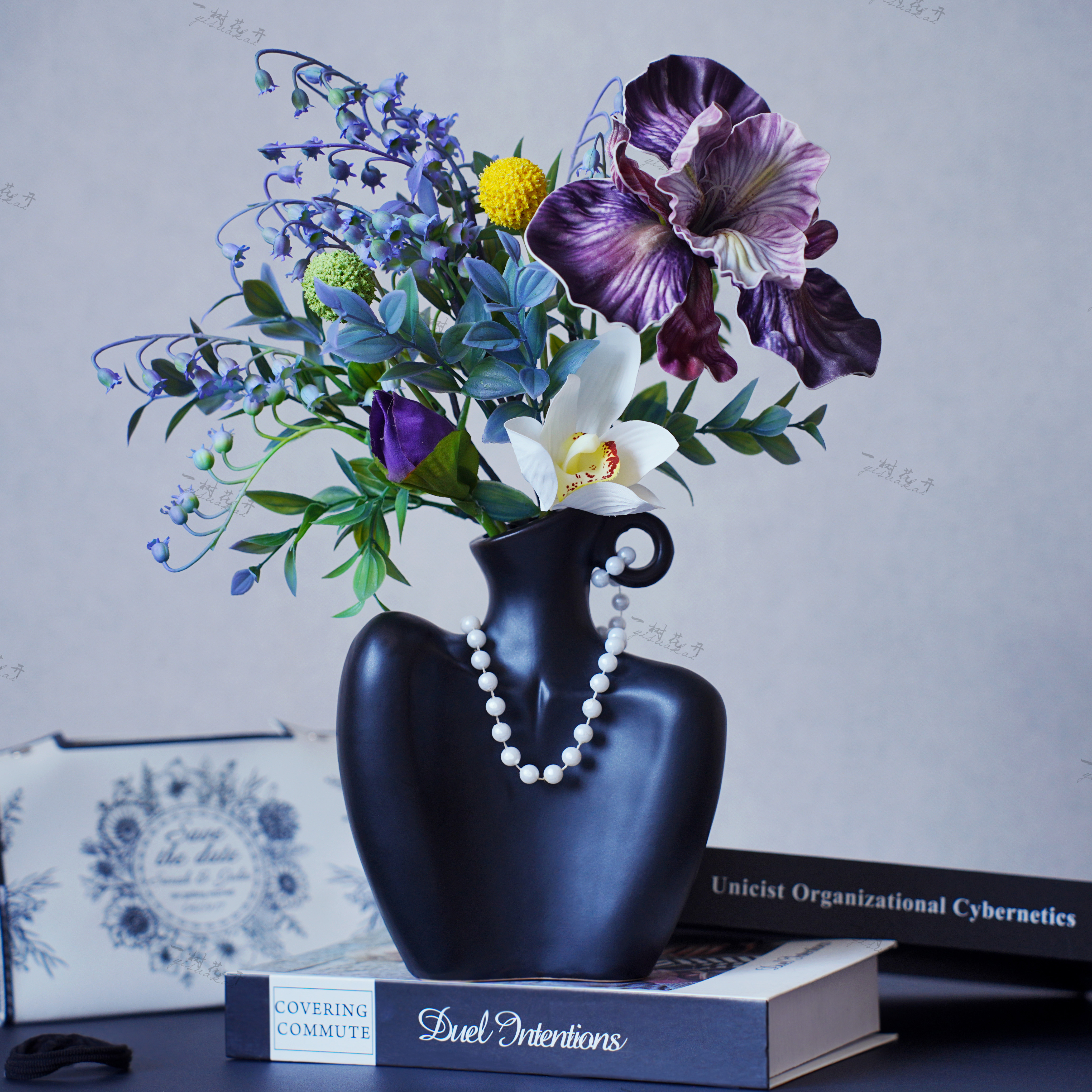 《缪斯》设计师款轻奢艺术花艺套装仿真花假花客厅餐桌装饰品花摆件