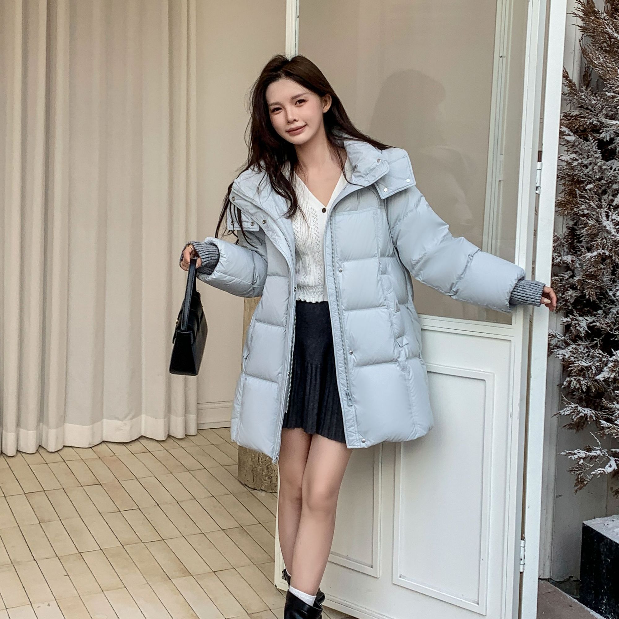 YAYA/鸭鸭羽绒服女中长款2025新款加厚保暖独特漂亮冬装厚外套