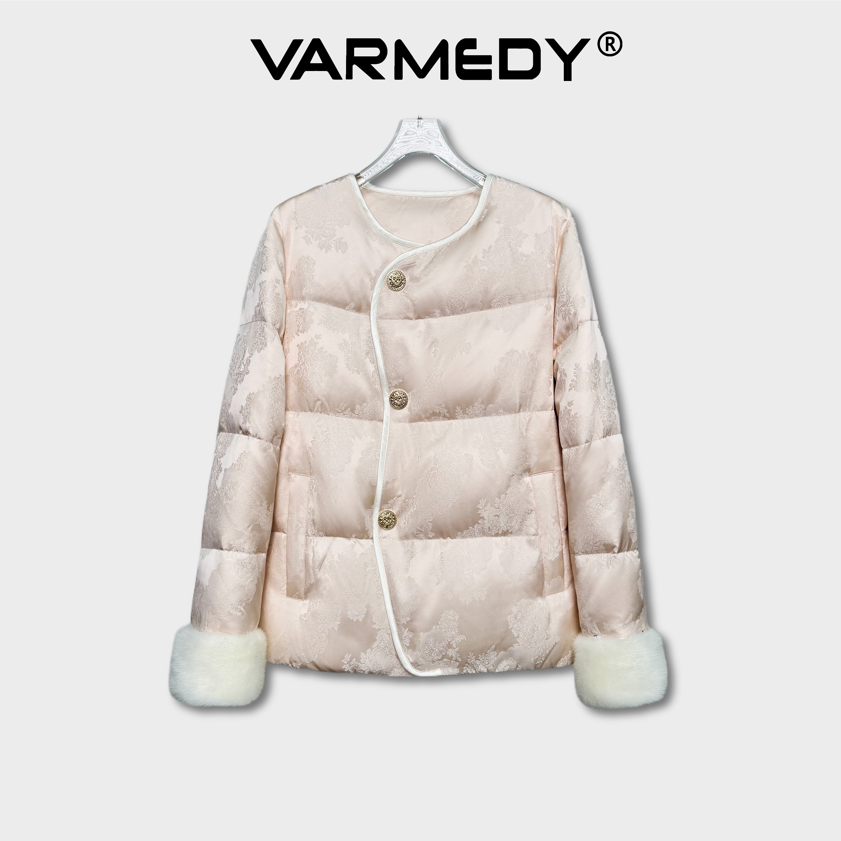 【似雪】2025新款羽绒服新中式水貂毛拼接高级感白鹅绒冬季外套女