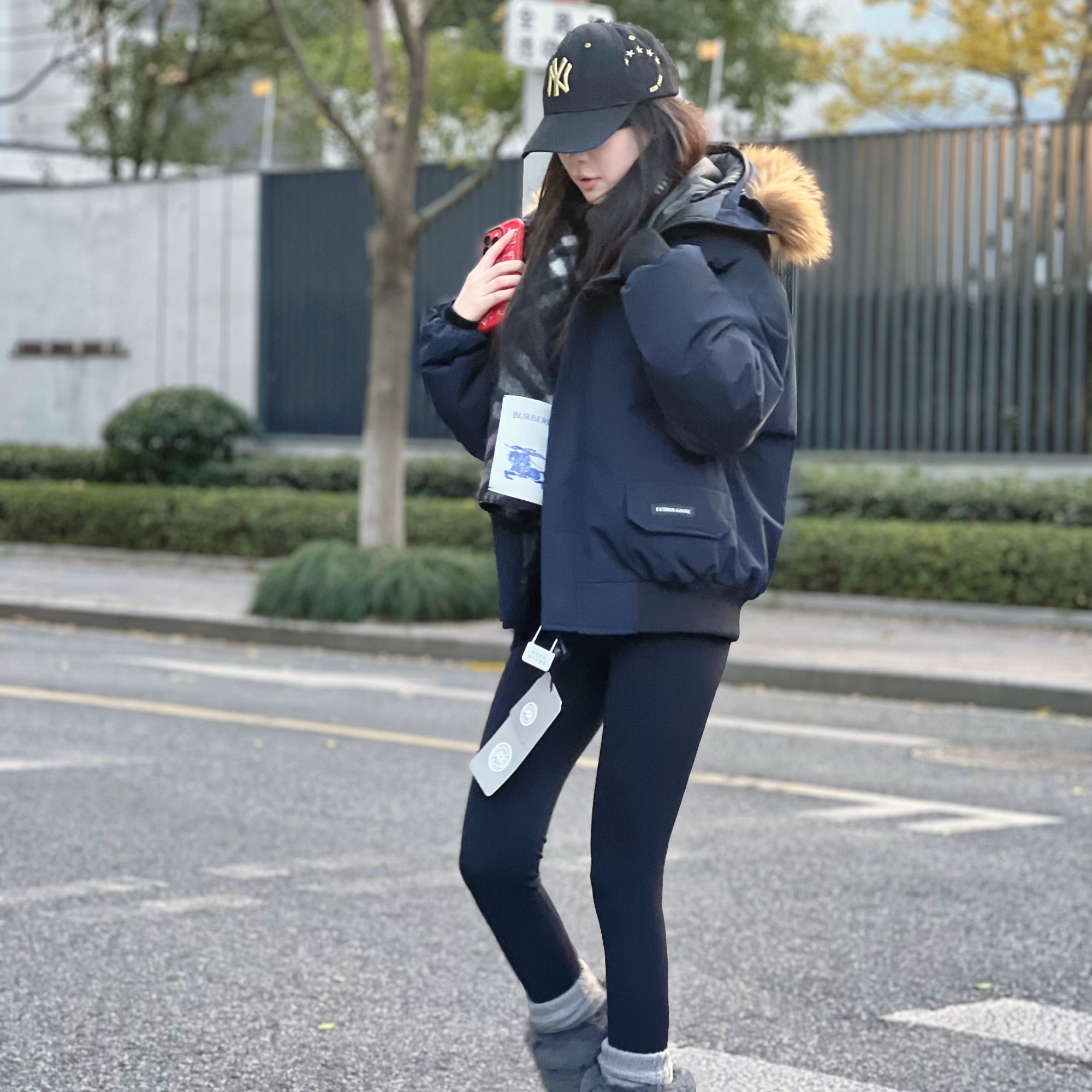 01飞行员夹克羽绒服 情侣羽绒服男女同款短款大毛领连帽加厚休闲