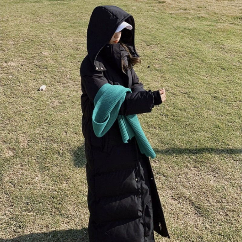 2024棉服男女超长款过膝加厚2024新款棉衣宽松东北到脚踝棉袄外套