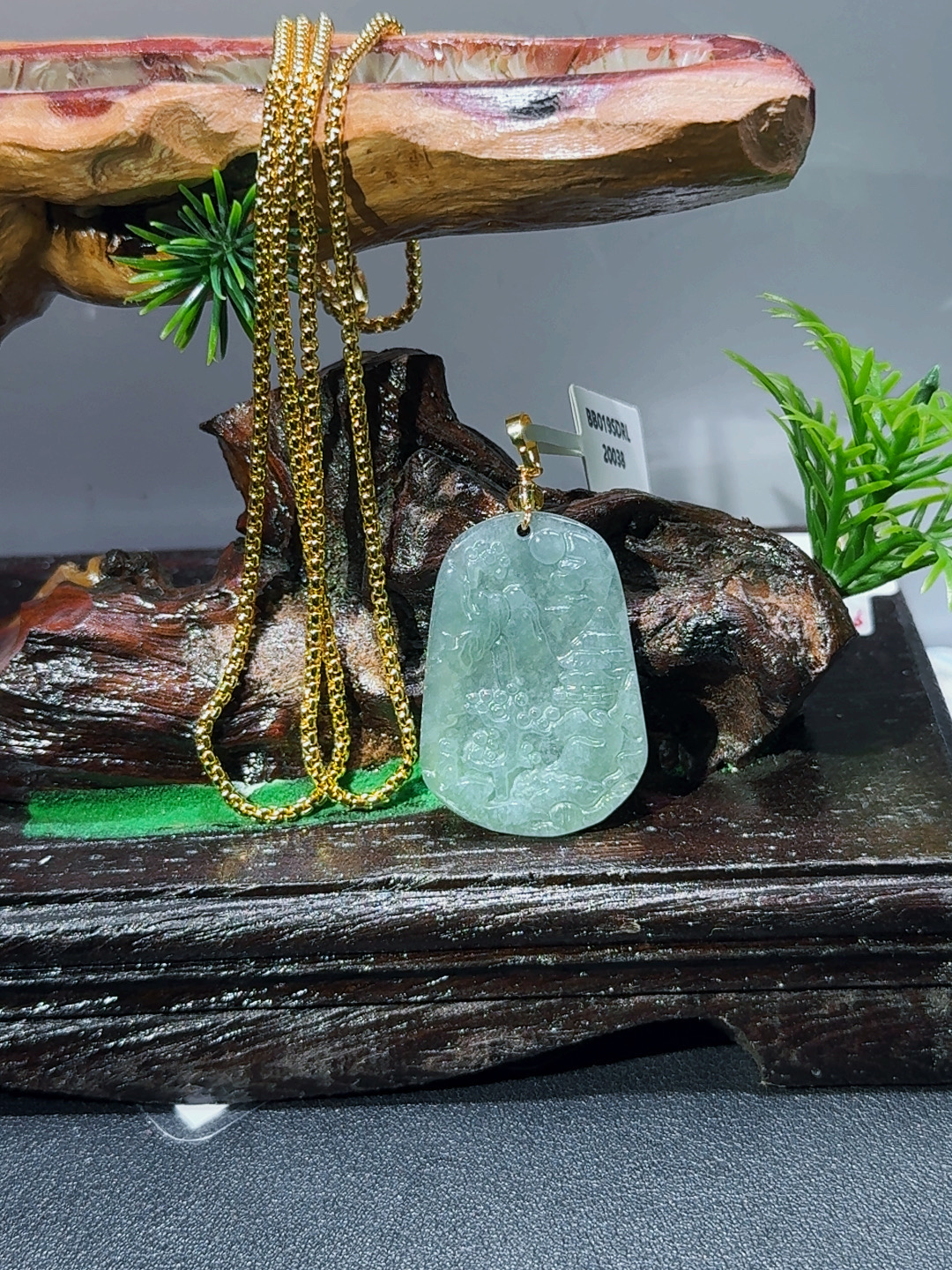 天然A货翡翠时尚山水牌配链子GS-20038 多样性发其一