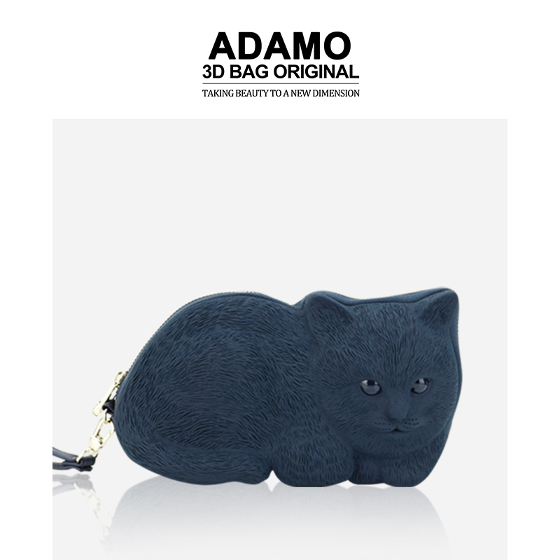 艾莉貓黑色手帶包时尚Adamo3DBag休闲百搭手拿包轻奢秋冬