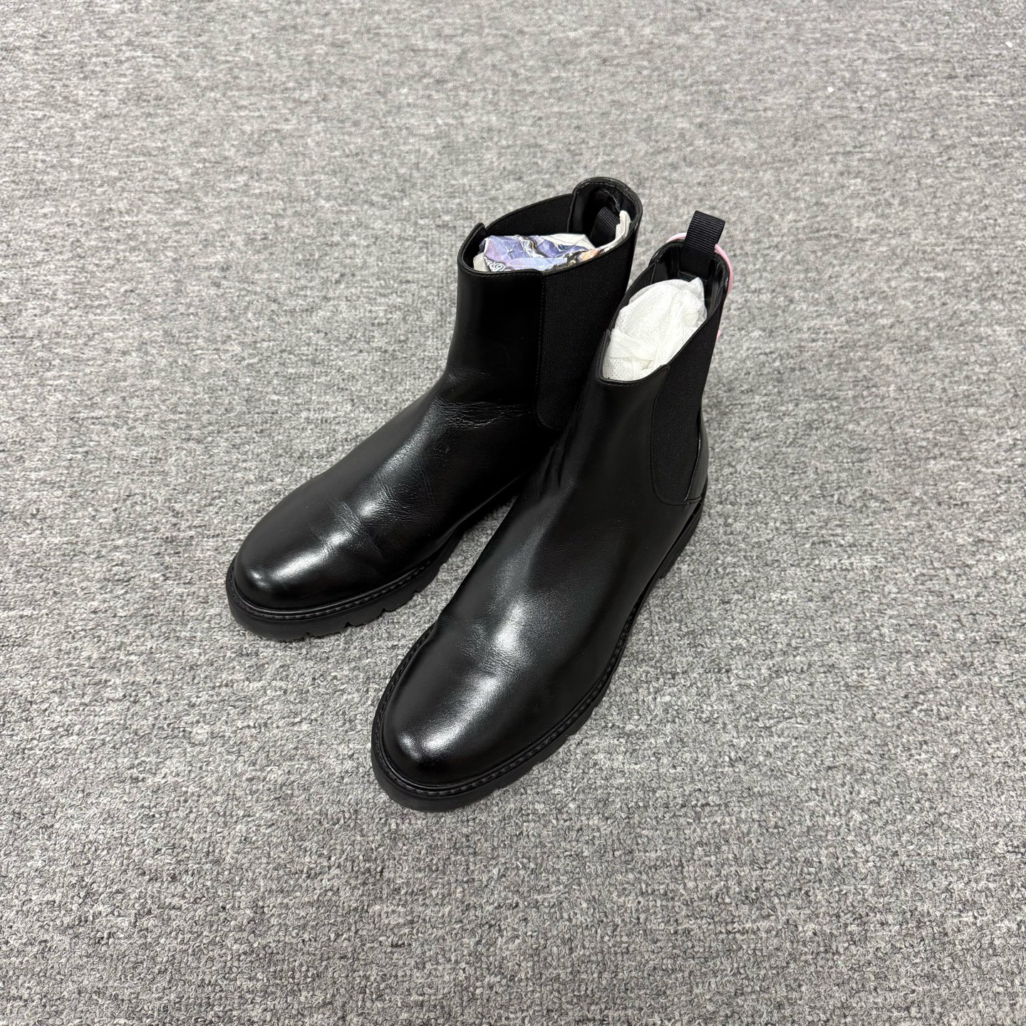 99新 AMIPARIS sw 黑色切尔西靴 37.5 码