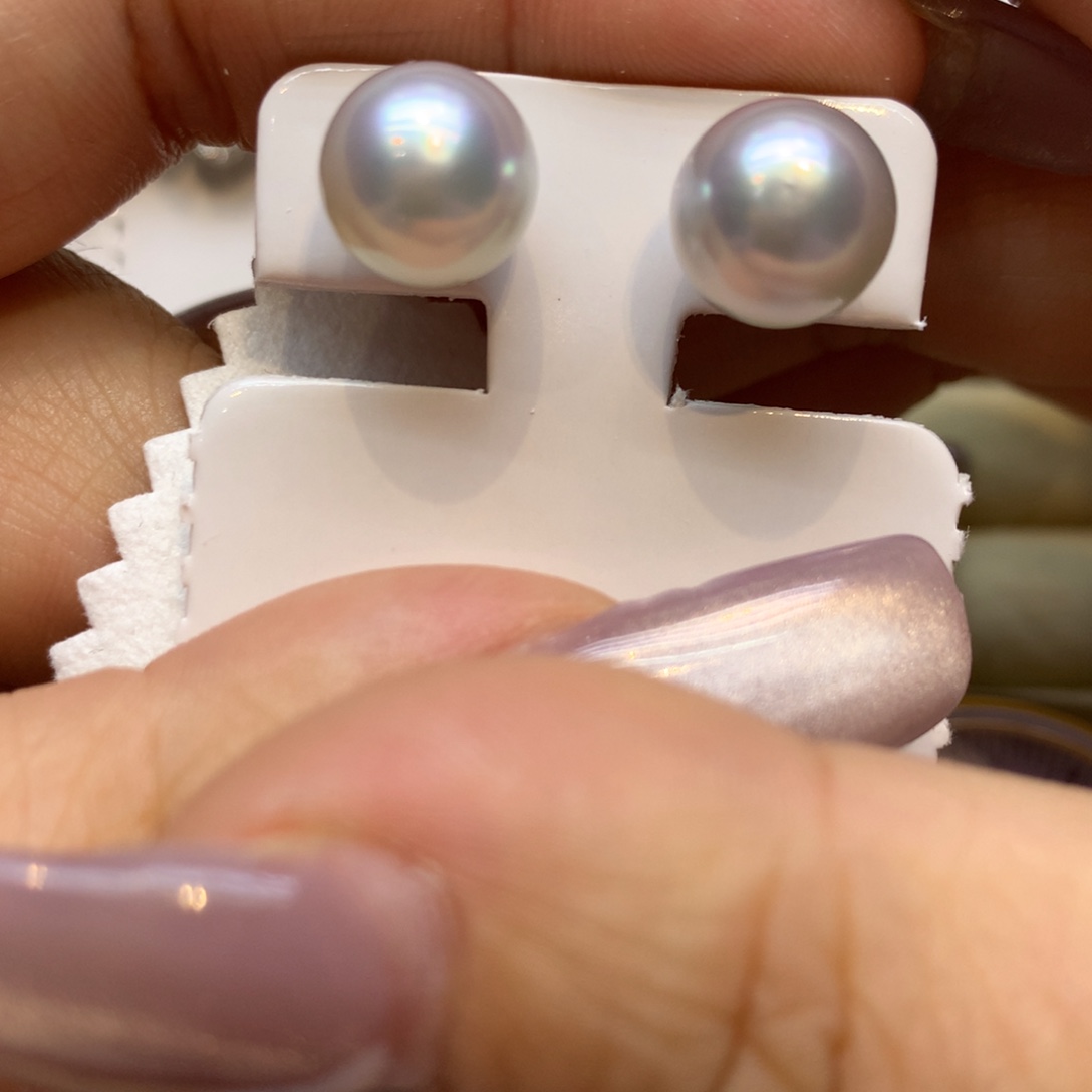 银S925镶嵌耳饰海水珍珠