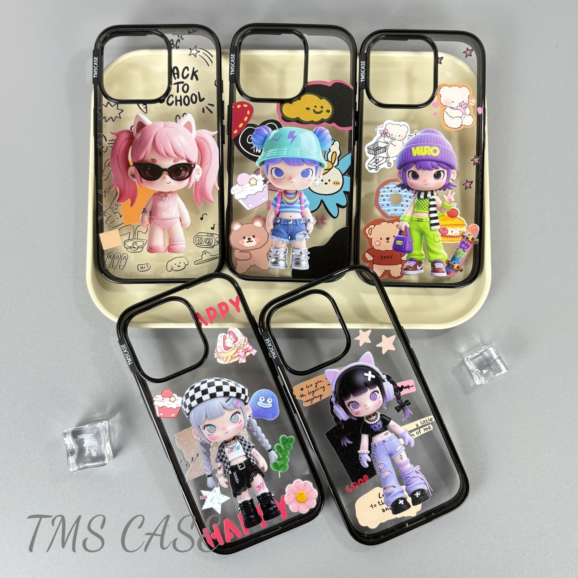 轻薄卡通女孩手机壳适用于苹果17promax亚克力iPhone16p防摔15/14