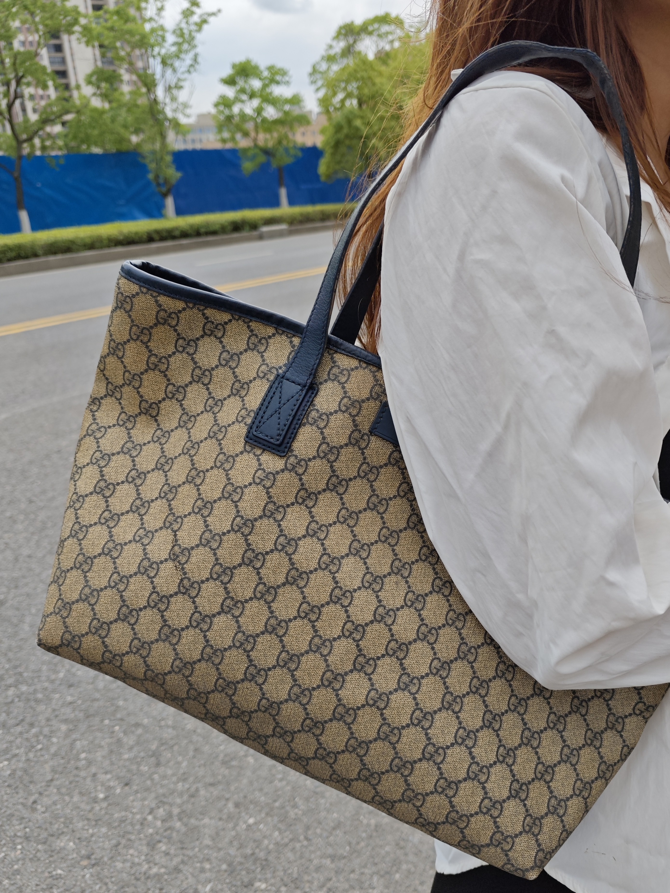 95新 GUCCI/古驰 古驰老花托特包包