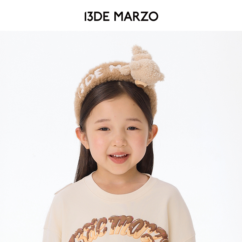 13DE MARZO 女童2025秋冬新款毛绒玩偶发箍甜美可爱发饰专柜同款