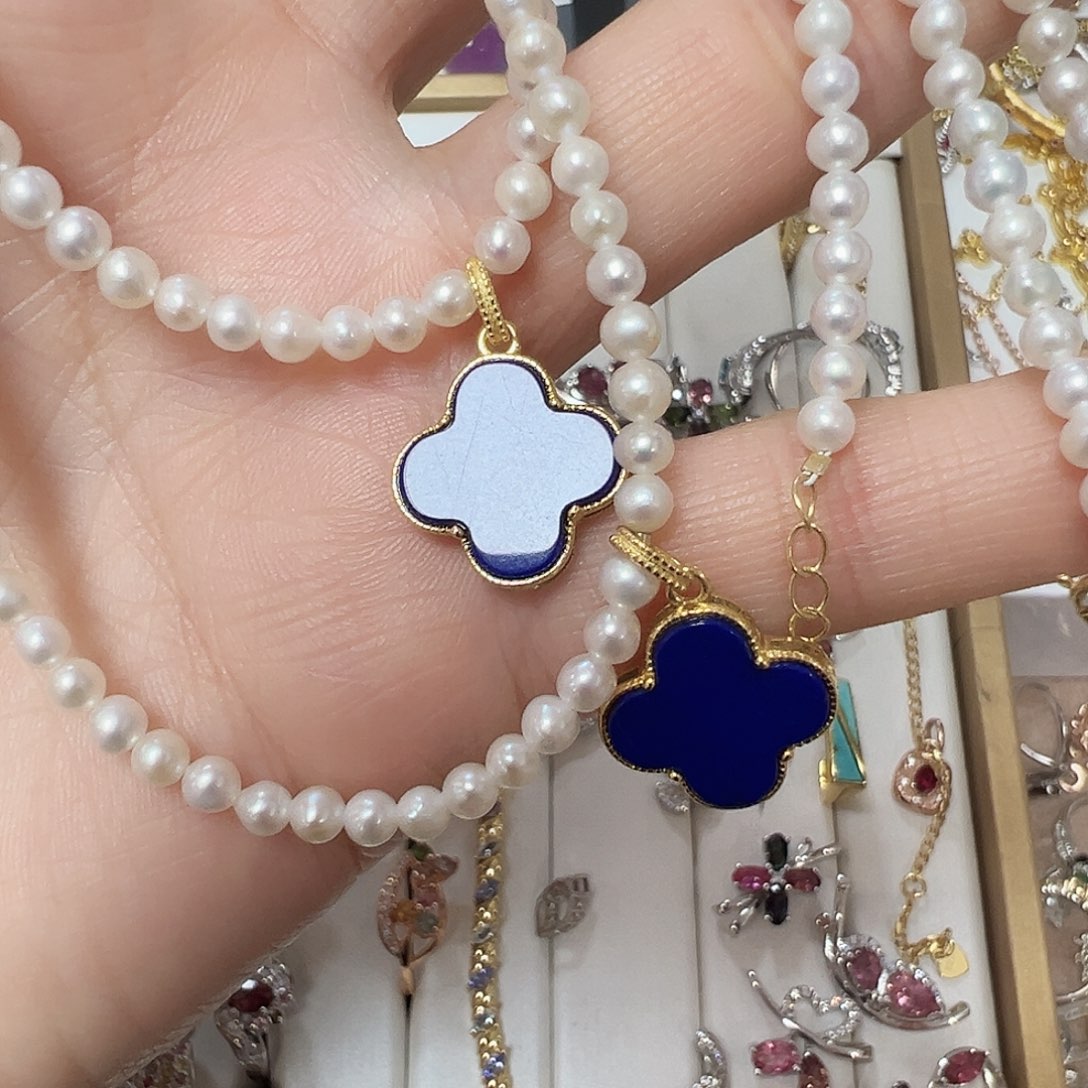 颈饰淡水珍珠银S925镶嵌