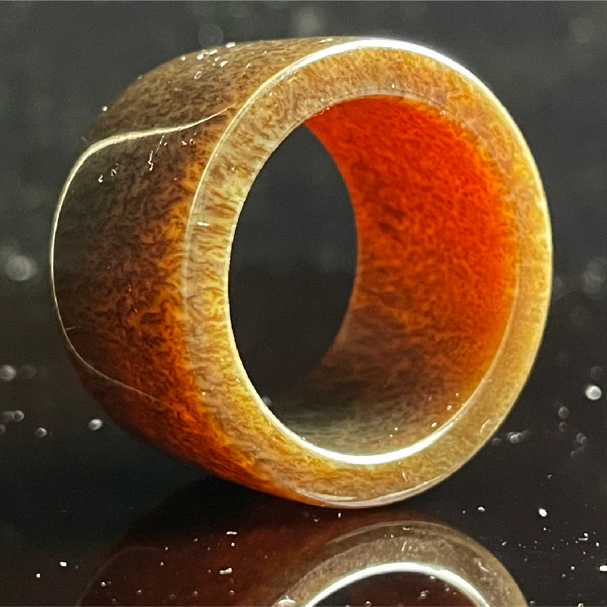 和田玉红糖直切扳指戒圈指环内直径20.38mm