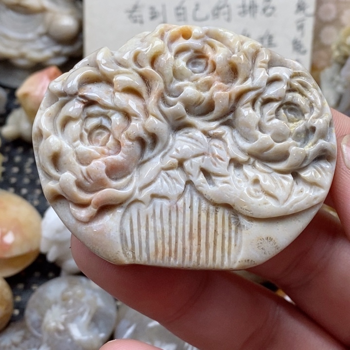 颈饰未镶嵌硅化珊瑚（珊瑚玉）
