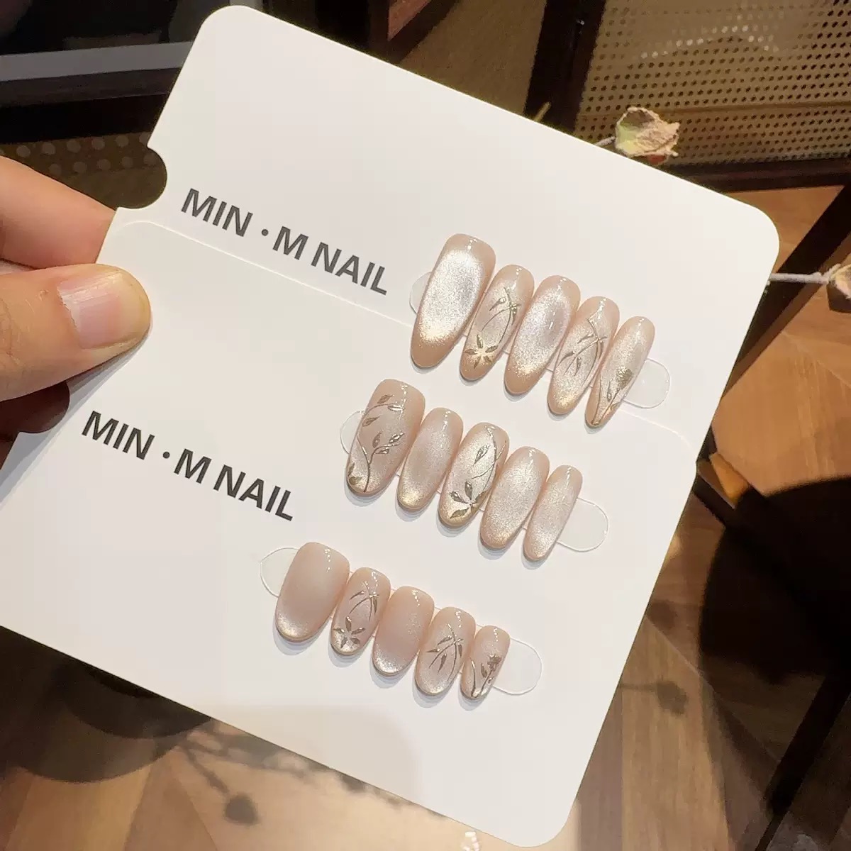 【挽竹】猫眼纯手工穿戴甲 美甲贴片 10片装