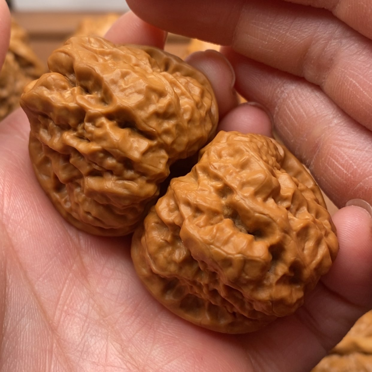 【闪购商品】文玩核桃把件开背肌肉蛙边38左右