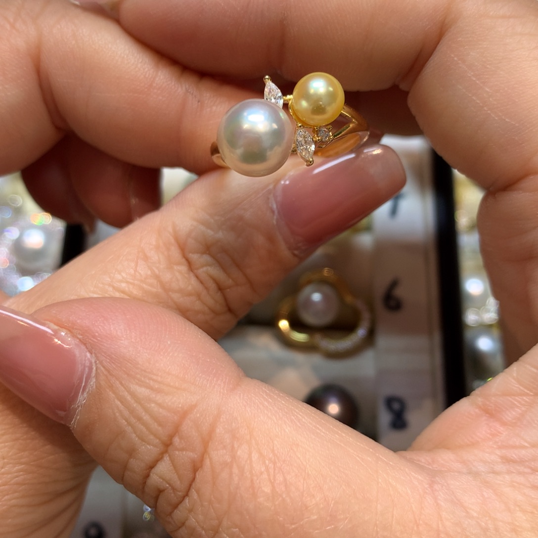 海水珍珠戒指银S925镶嵌