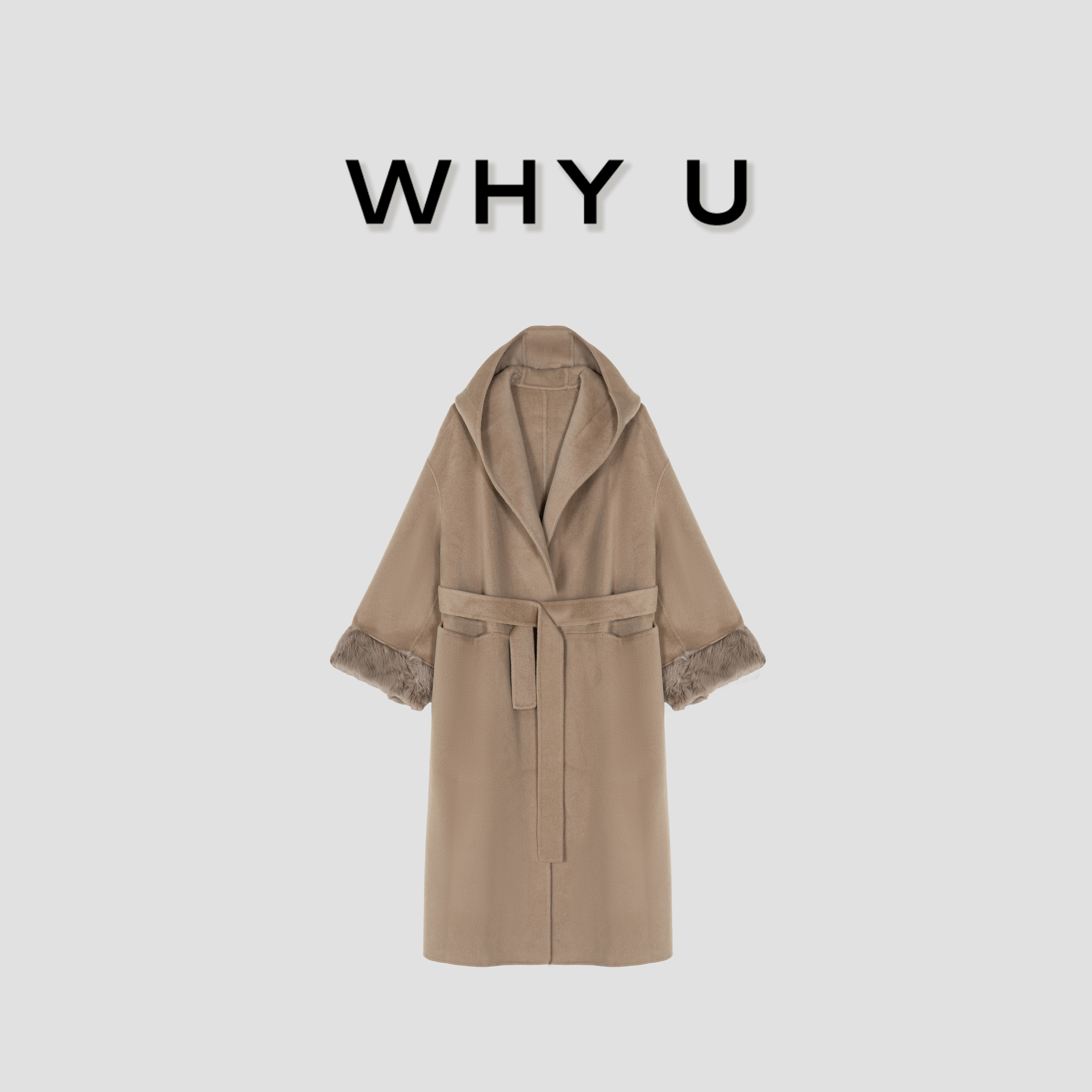 WHY U-25AW时尚大翻领双面羊绒中长款大衣【停靠】