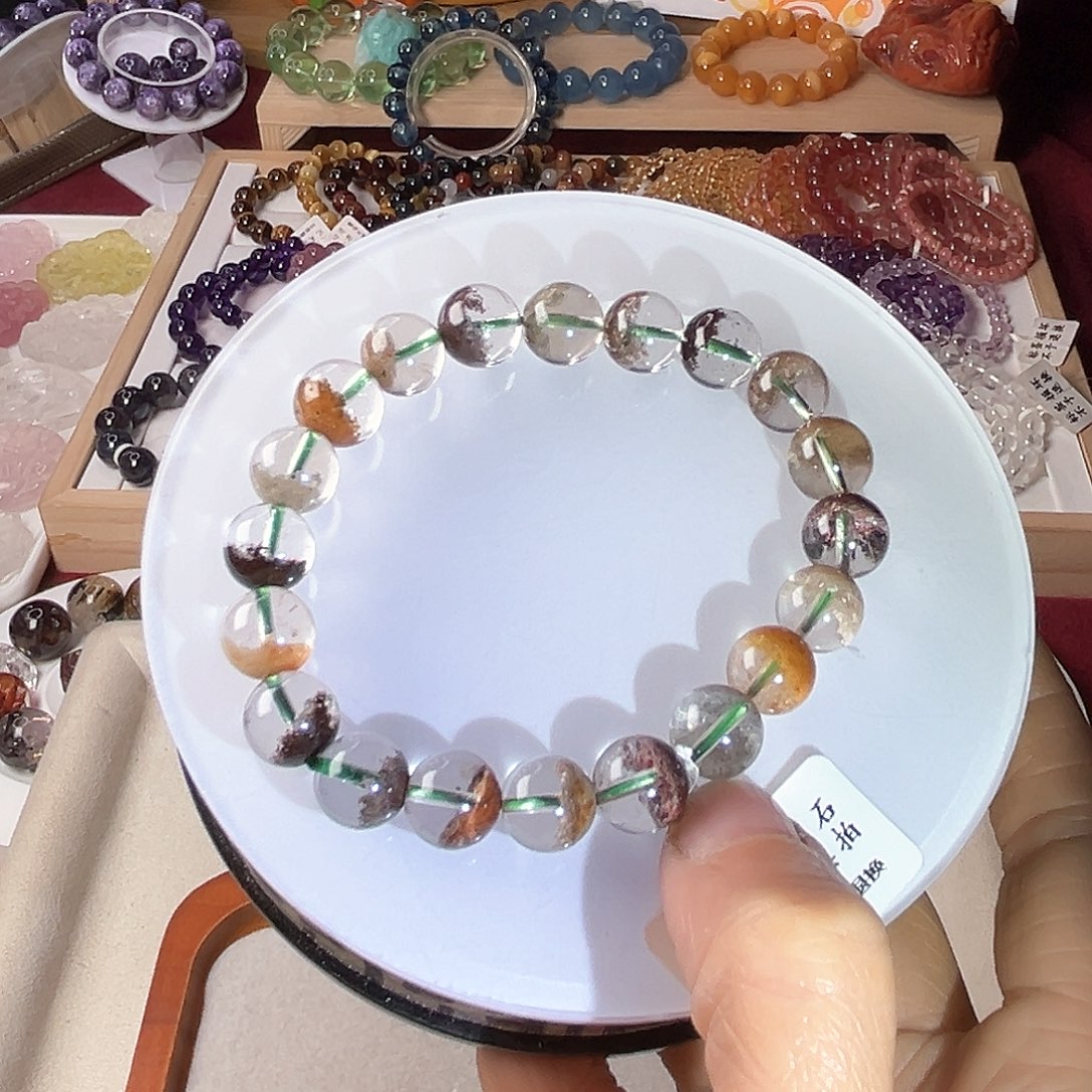 水晶手链未镶嵌H****～高品四季幽灵9.6mm 大漏