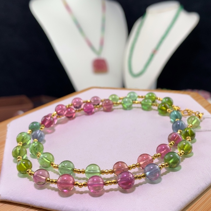 双色碧玺手链未镶嵌