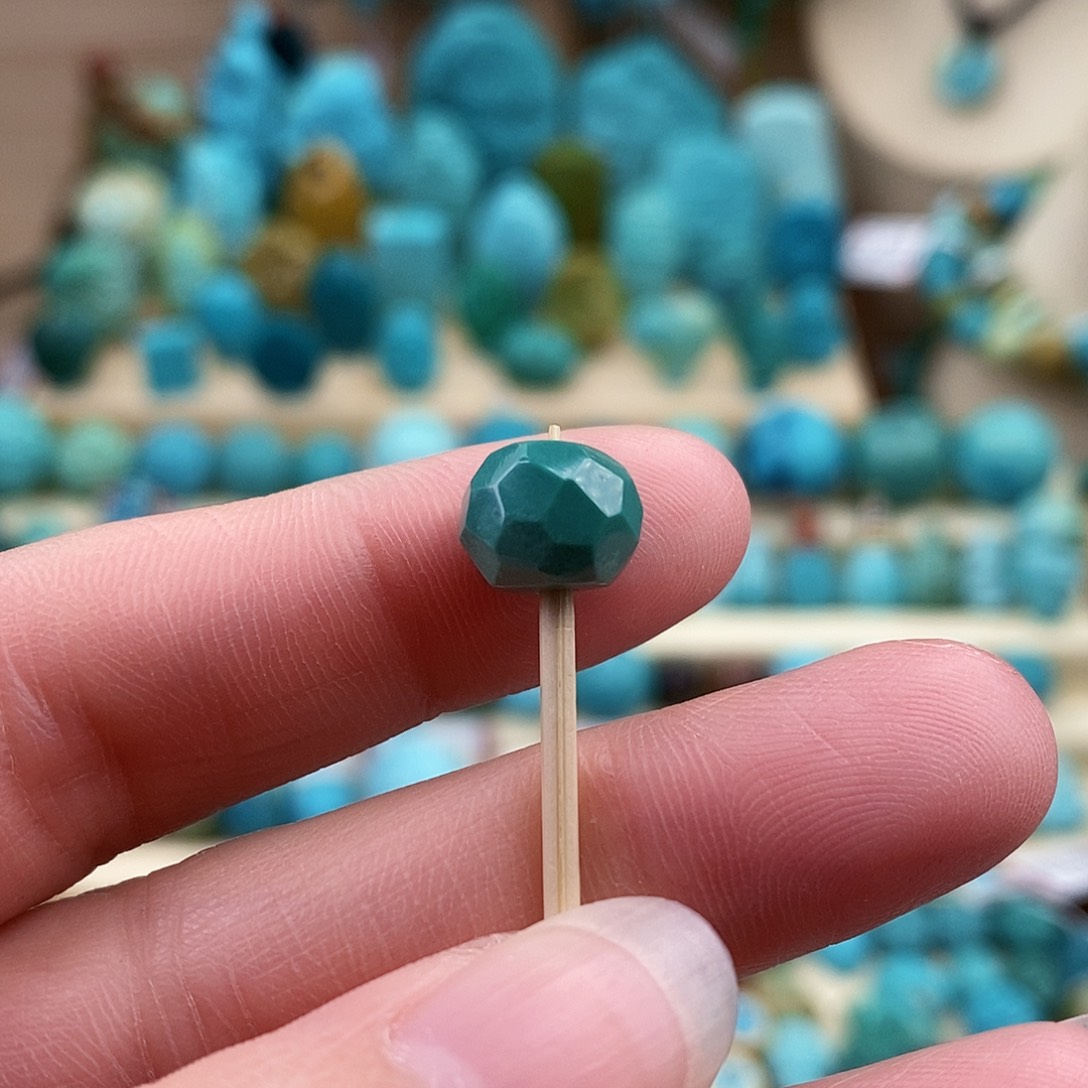 绿松石珠宝奇石未镶嵌9mm