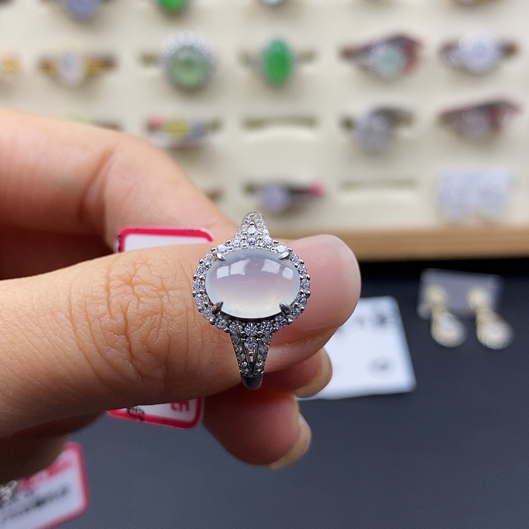 翡翠银S925镶嵌戒指