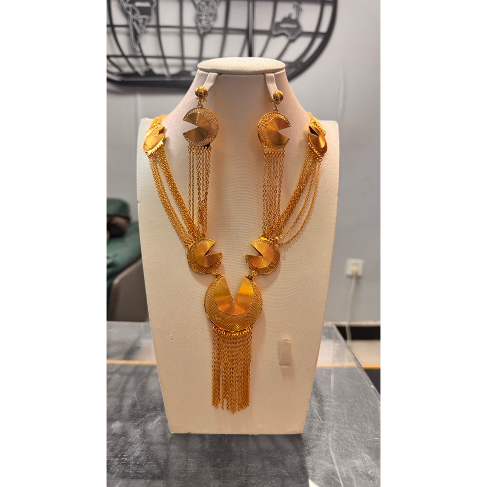 铜合金项链 Z铜合金TJ037 铜合金首饰 项链耳环两件套