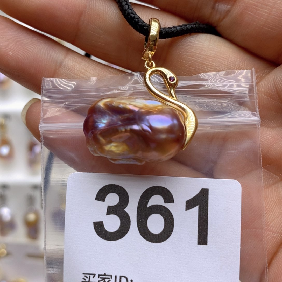 淡水珍珠银S925镶嵌颈饰361