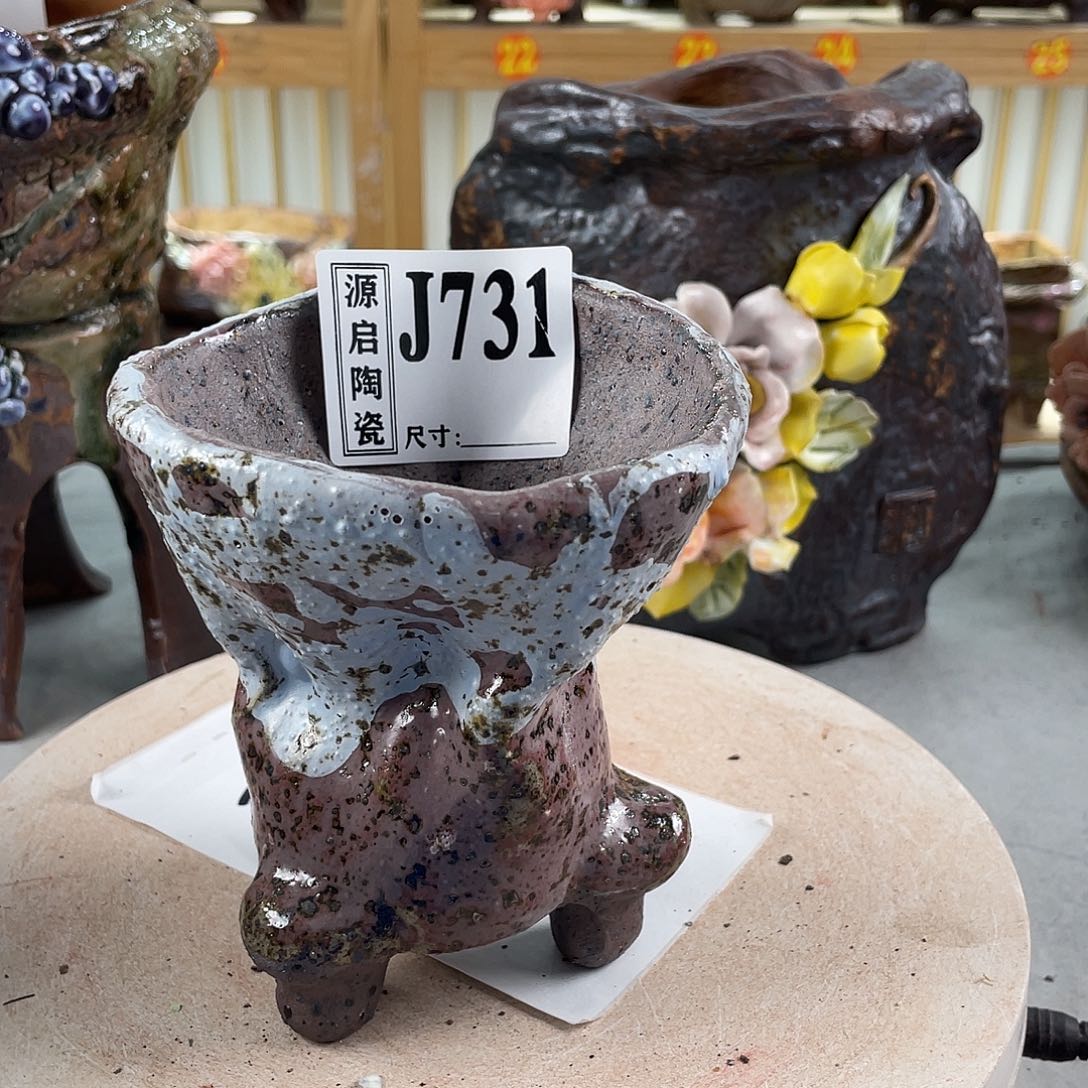 紫砂花盆景德镇陶瓷多肉731