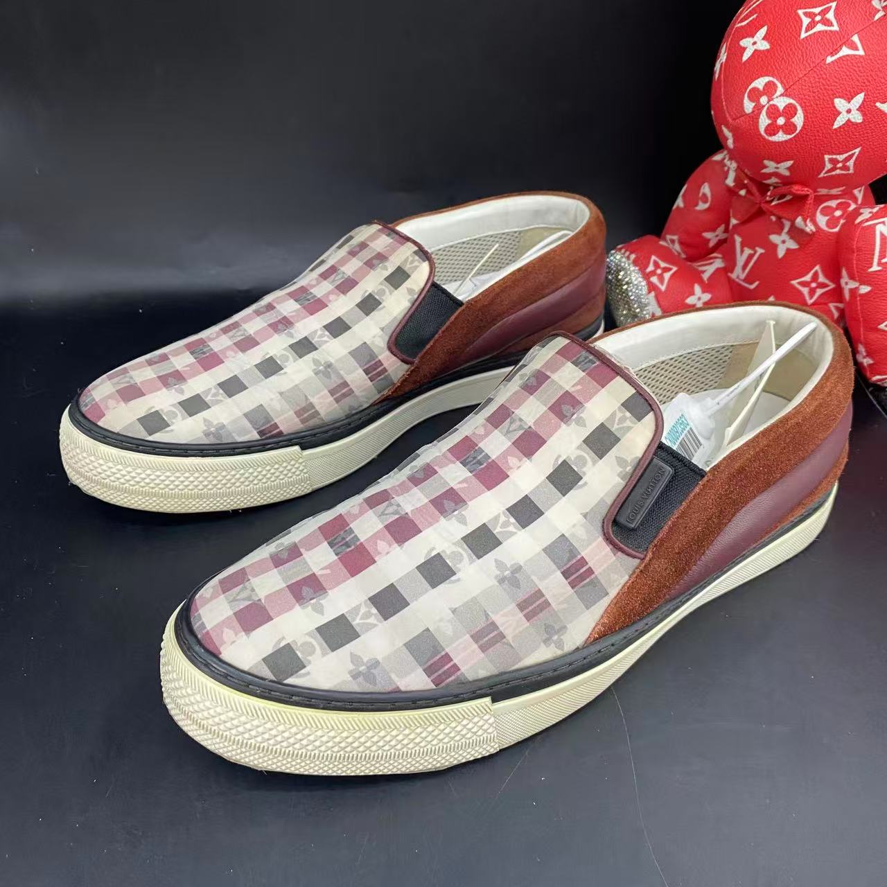 95新 LouisVuitton/路易威登 棋盘格时尚一脚蹬41欧码ddm1982