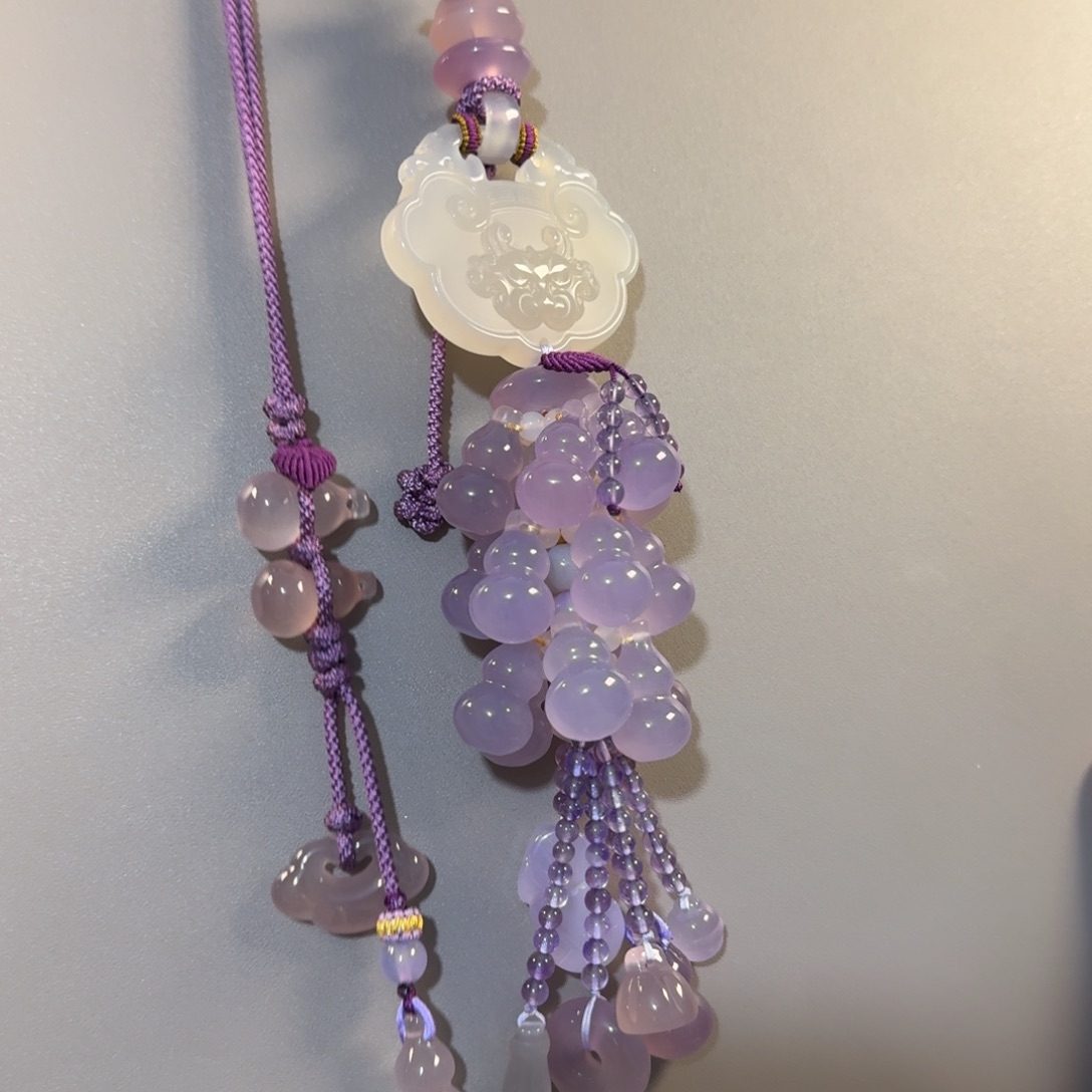 玛瑙/玉髓未镶嵌钥匙挂件