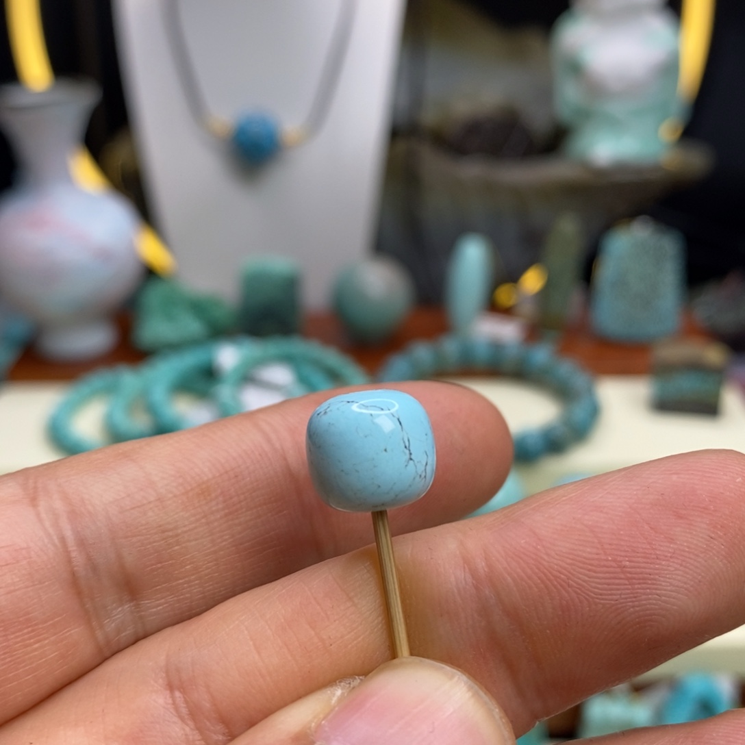 绿松石未镶嵌珠宝半成品11×10