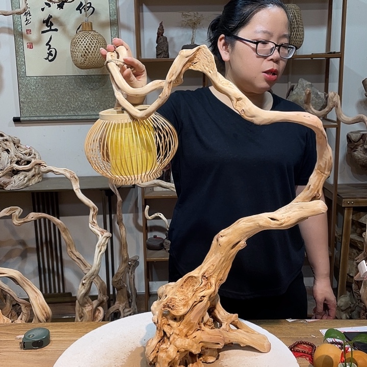 香榧木杜鹃根根艺摆件
