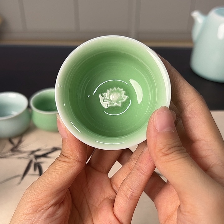龙泉云间青瓷小米茶器
