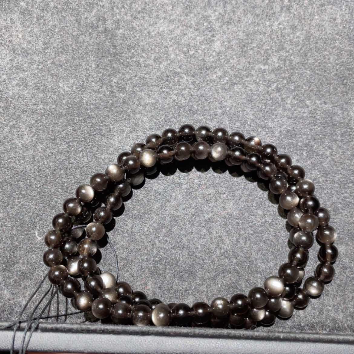 【闪购商品】黑曜岩手链未镶嵌小****妹