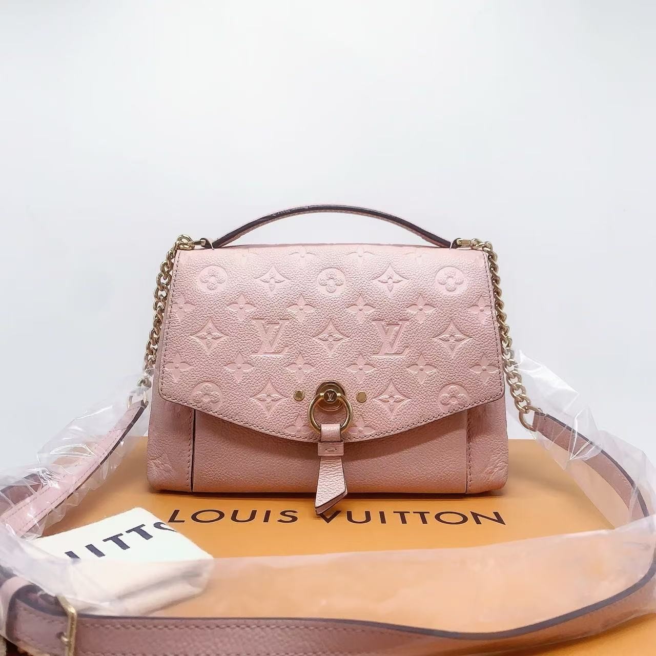 95新 LouisVuitton/路易威登 粉色手提blancrbb/非真假不退补不换